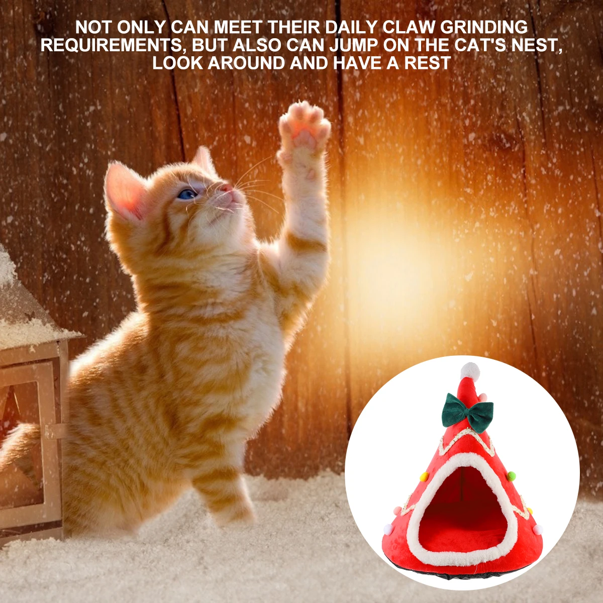 

Pet Warm Caveolae House Dog Igloo Bed Cat Indoor Hideaway Cloth Hidey Nest Small Hotel