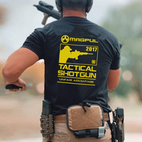 2025 New MagPul Tactical T-Shirt Men Shotgun Graphic Men's 100% Cotton Breathable Military Tee Sweat-Wicking Oversize Casual Top
