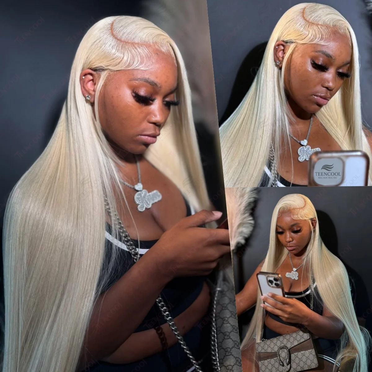 Blonde 613 Straight 13x4 13x6 Hd Transparent Lace Frontal Wig 30Inch 200 Density Brazilian 100%Human Hair Lace Front Colored Wig image 2