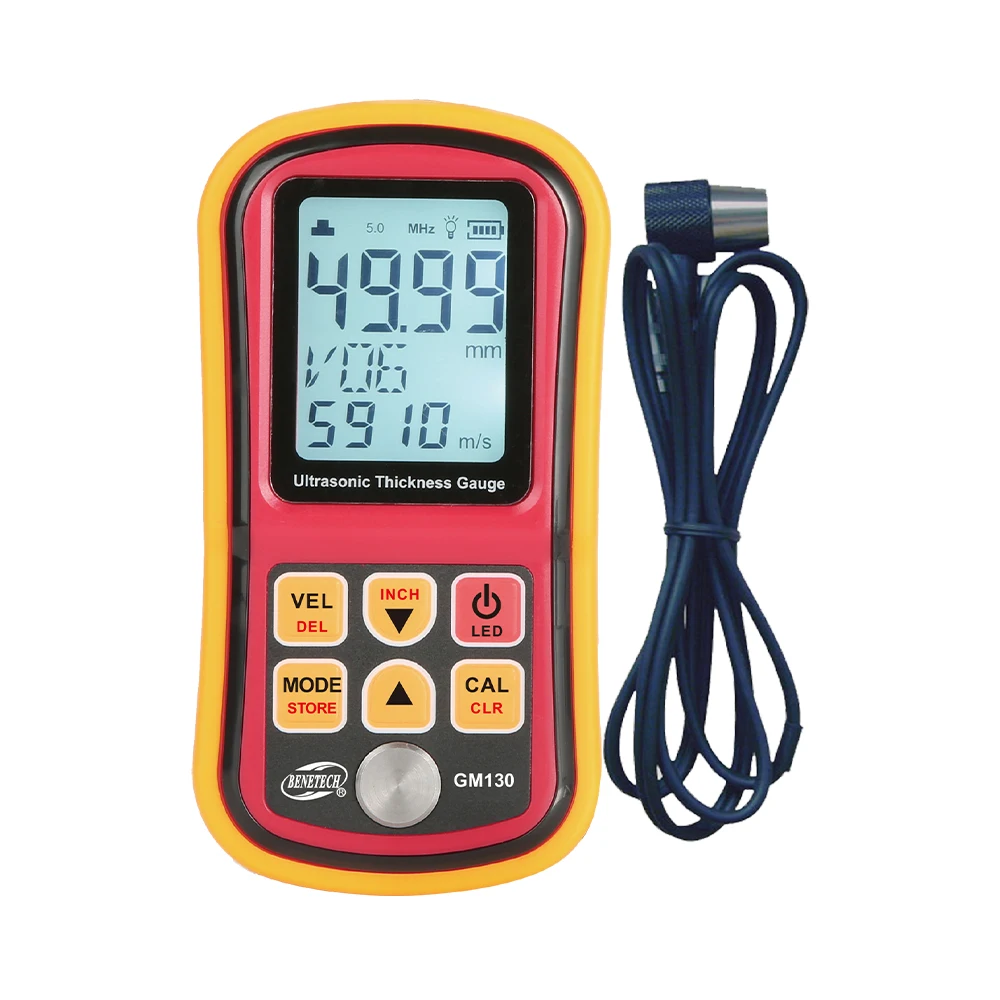 GM130 Ultrasonic Wall Thickness Gauge Meter Tester Steel PVC Digital Testing Factory Price