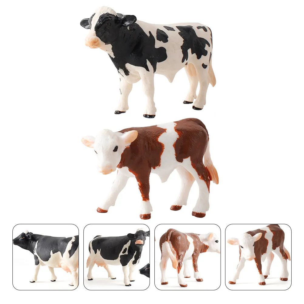Cow Animal Toy Adornment Cows Figurines Kids Toys Figure Animals Miniature Simulation