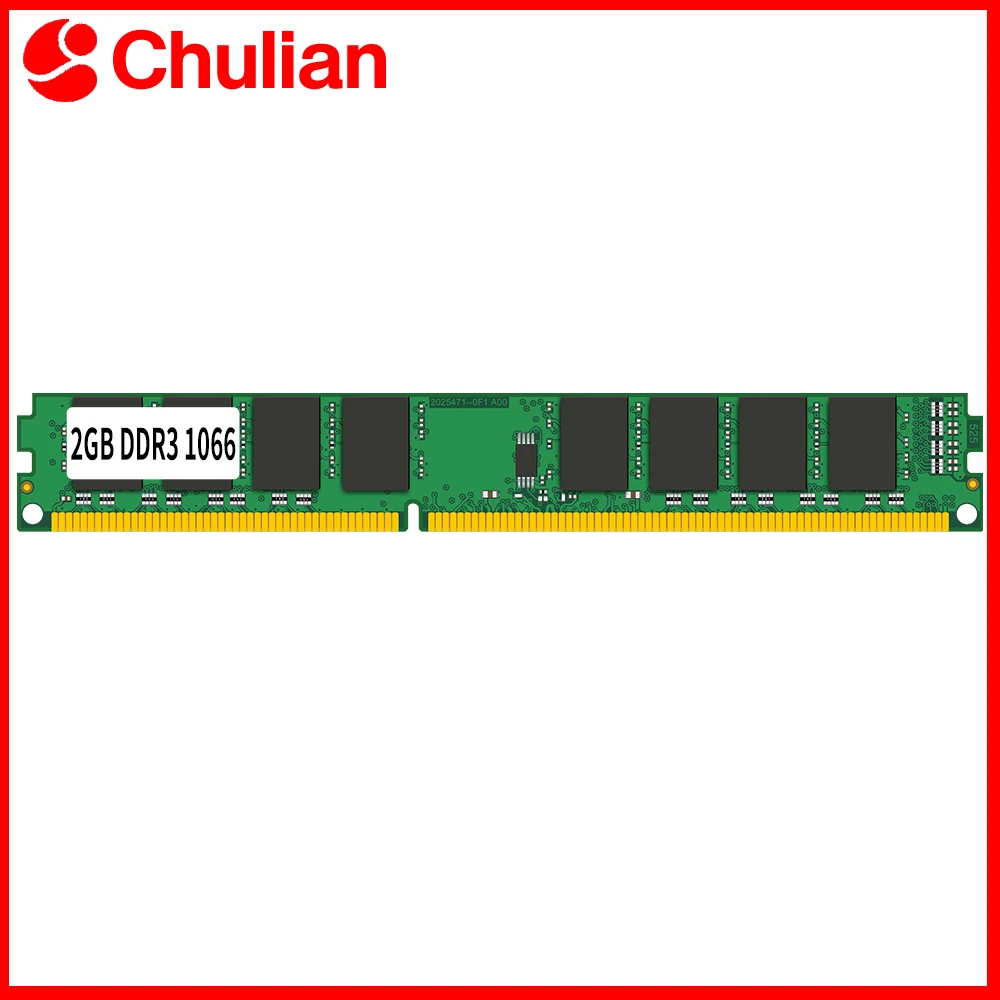 

For Desktop Computer Memoria Module Memory Ram PC8500 DDR3 1066MHz 1.5V 240PIN DDR3 2GB DIMM Non-ECC Desktop Compatible Memory