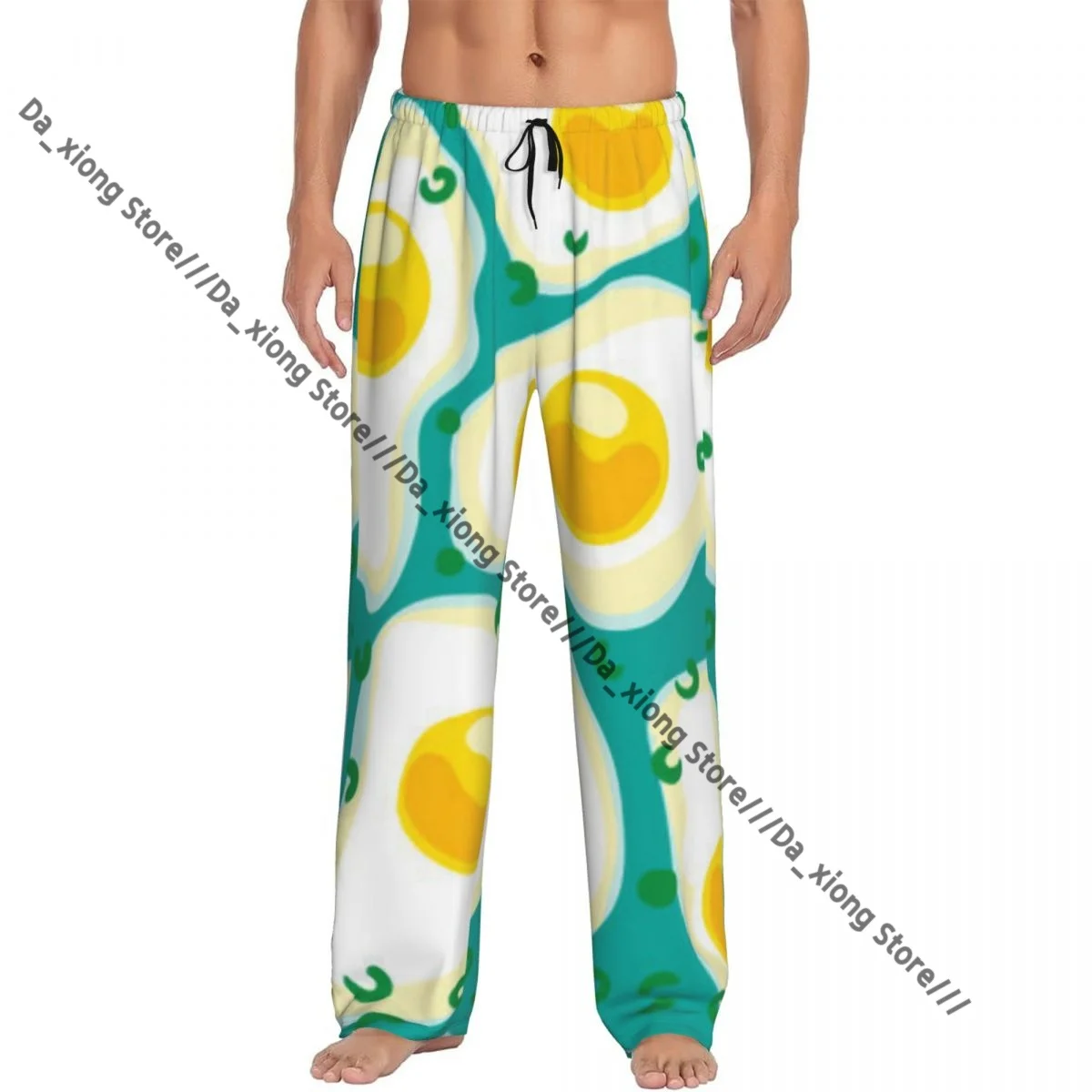 

Men Sleep Bottoms Male Lounge Trousers Men's Fried Eggs Pattern Pajama Pants