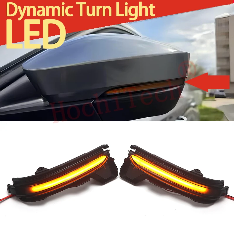 

Smoked LED Dynamic Turn Signal Light Side Mirror Flashing Light for Skoda Kodiaq Pre-facelift 2016-2020 Karoq 2017-2020