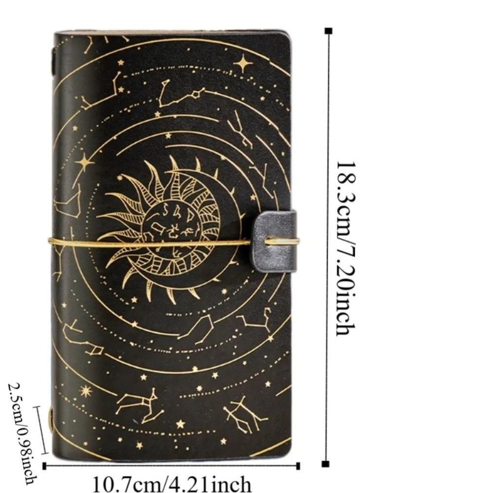 Retro Gold Stamping Notebook Leather Cover Twelve Constellations Starry Sky Notebook Waterproof Smooth Writing