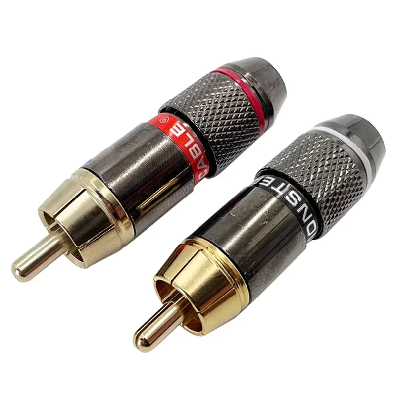 2/4/8Pcs Gold-Plated Musical Sound Plugs RCA Plug Jack Adapter RCA Connector for MIC Audio Video Speaker Cable