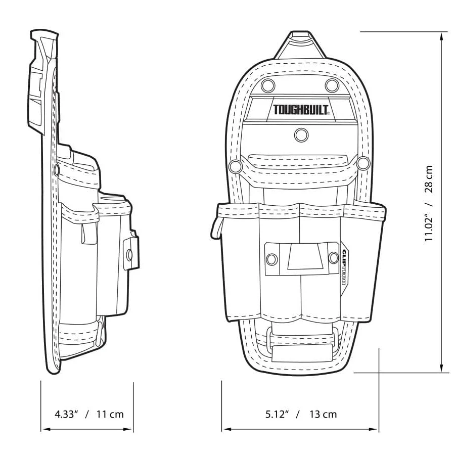 Imagem -03 - Técnico 6-pocket Pouch Chave de Fenda Loops Heavy Duty Impact Holster Cinto de Ferramentas Toughbuilt 28x13x11 cm Tb-ct36-l6