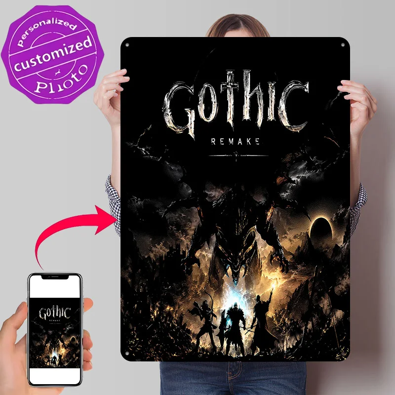 Gothic Remake Official Game Personalized 3D Textured Metal Poster Wall Art Vintage Tin Signs for Home Decorations Decor Luxury