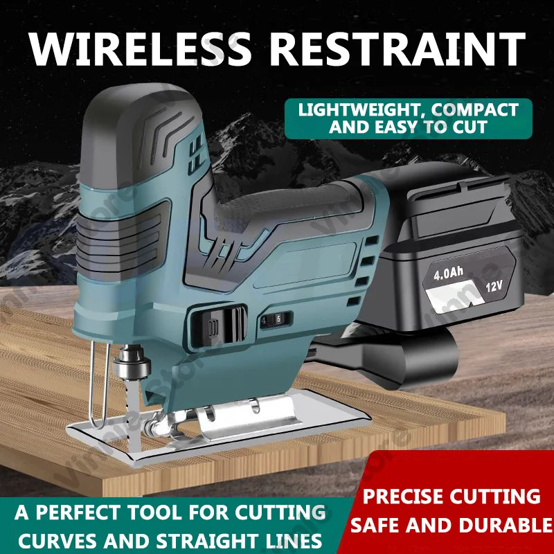 Cordless Jig Saw Portable Electric Jigsaw Rechargeable Mini Logging Saw Wood Cutting Power Tool With Makita 12V Battery