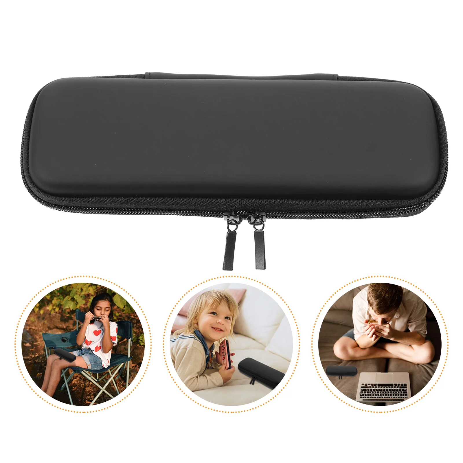 

Harmonica Storage Bag Suitcase Cable Marker Carrying Container Pouch