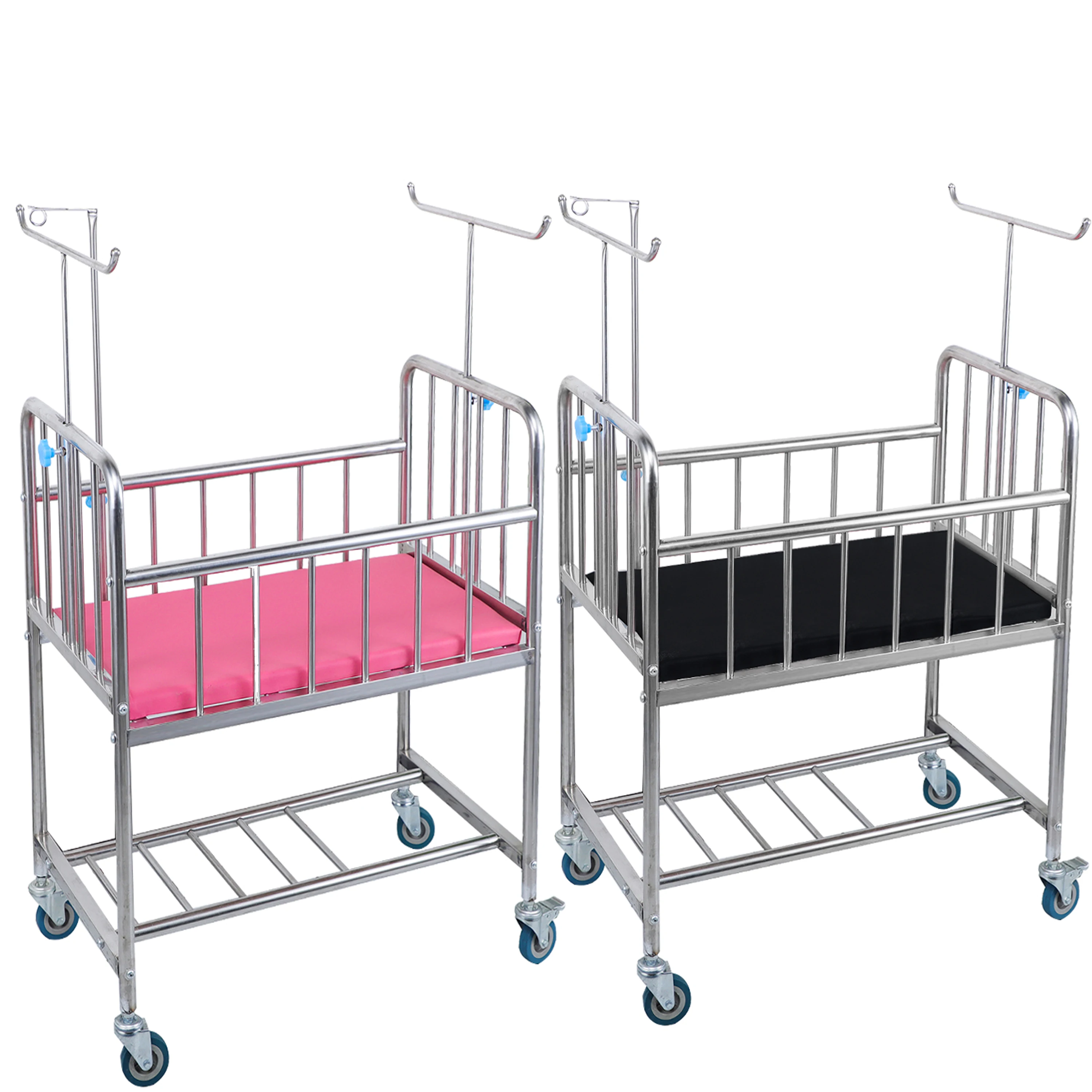 

Hospital Mobile Stainless Steel Baby Cot Crib Beds For New Born