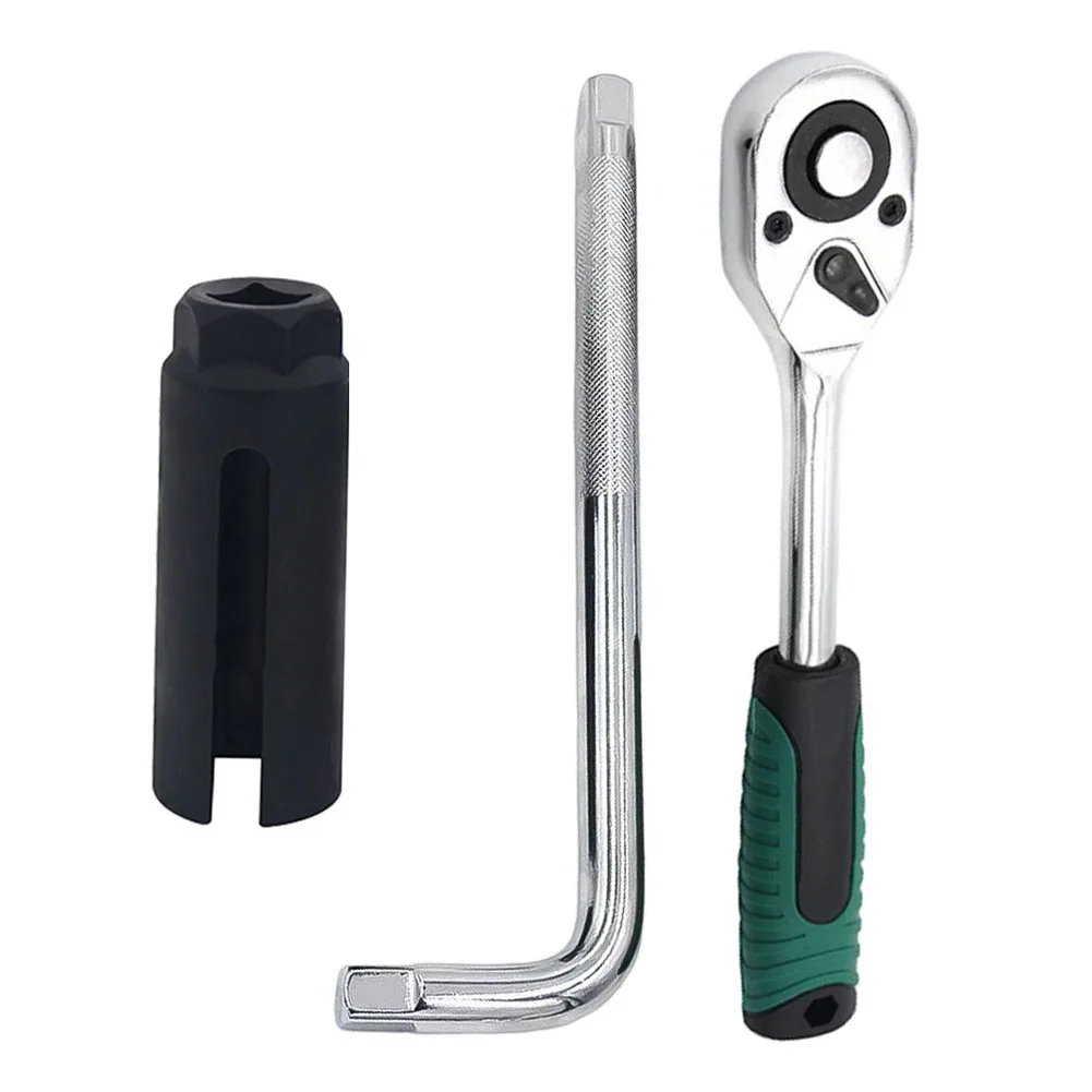 22mm Narrow Mouth Oxygen Sensor Socket Slotted Design For Safe Wire Removal 1/2 Inch Drive Chrome Vanadium Steel Wrench Tool
