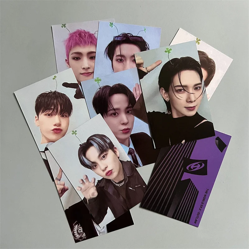 8 шт./набор Альбом Kpop ATEEZ THE WORLD EP.2 : OUTLAW LOMO Card Print Hongjoong Yunho Yeosang Коллекционная Подарочная открытка фотооткрытка