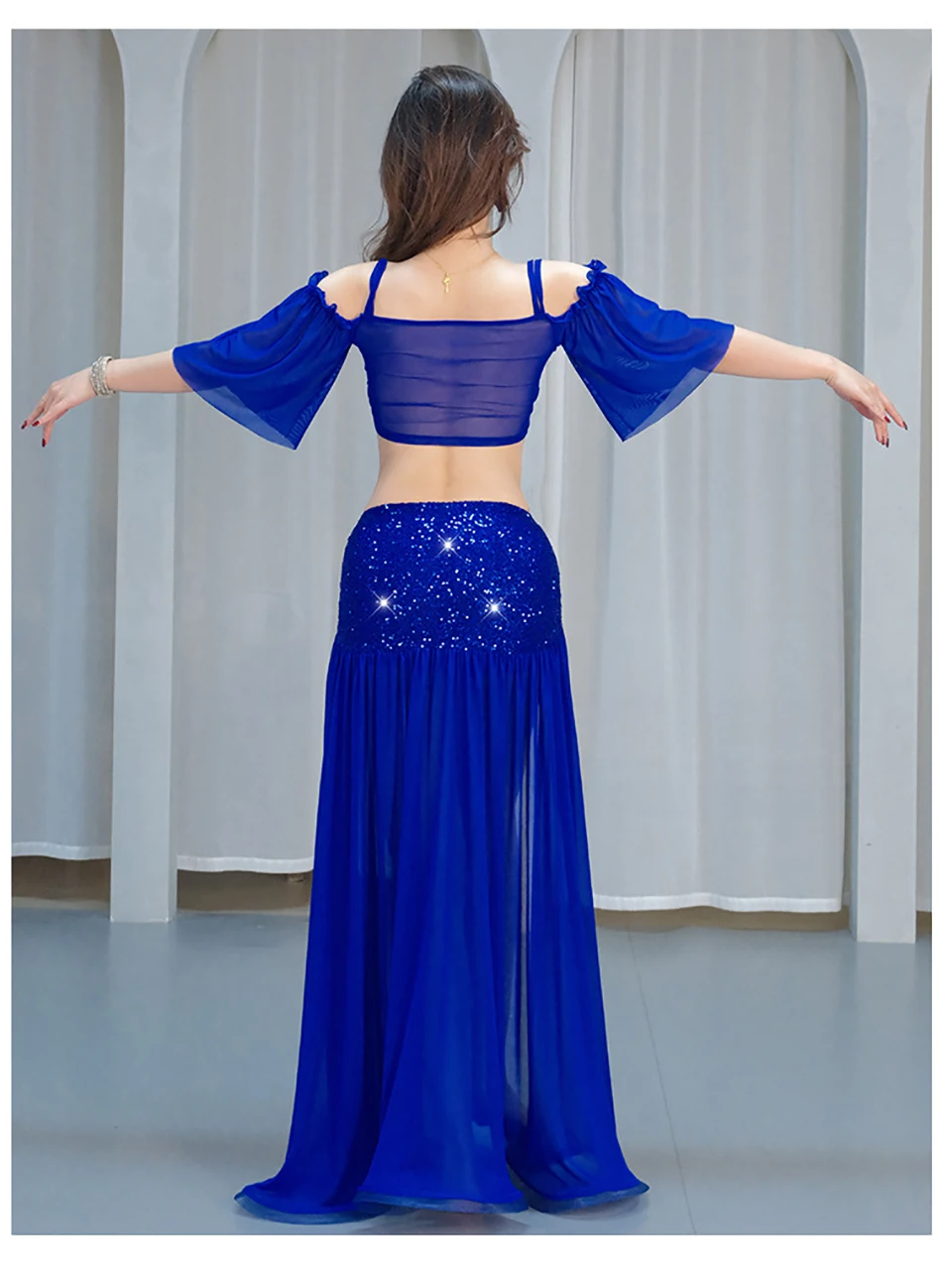 Buikdanskleding Top + Rok Set voor Vrouwen Oosterse Danskostuum Dame Stage Performance Oefenkleding Klasse Leskleding