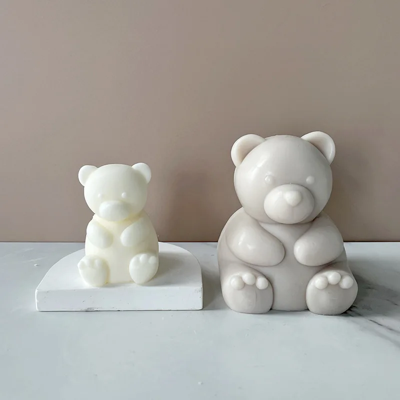 

3d Cute Cartoon Bear Silicone Candle Mold Resin Gypsum Ice Cube Baking Mold Bedroom Decor Birthday Party Gifts Wedding Souvenirs