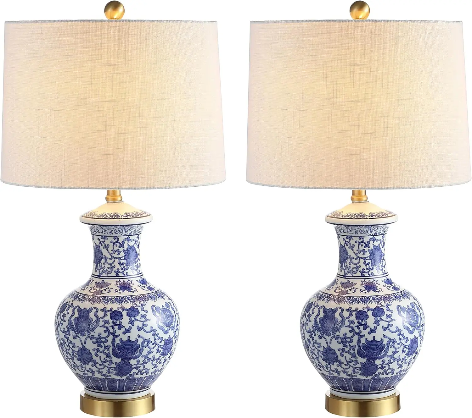 

Jyl1072A-Set2 Set Of 2 Table Lamps Jennifer 25.25"" Ceramic/Metal Led Table Lamp Cottage Bedside Desk Nightstand Lamp For