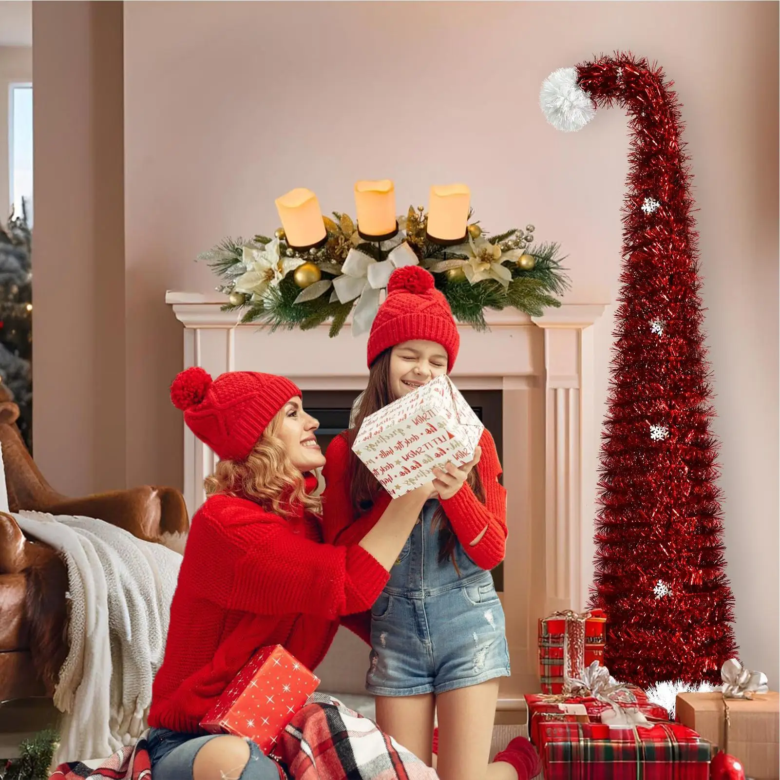 

Поддельная рождественская елка 4,92 фута, выдвижная спираль, праздничный настольный орнамент, мини-рождественская елка для карнавальной вечеринки, квартиры