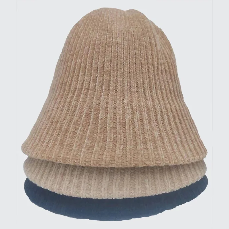 MAXSITI U Winter Chenille Vertical Bar Woven Bucket Hat for women 2023 Warm Woolen Fashion Basin cap  fisherman hats for girl