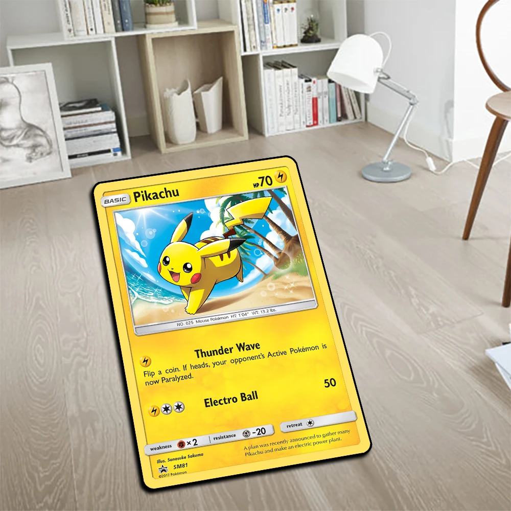 

Официальный лицензированный плюшевый ковер с изображением покемона, супермягкий нескользящий детский ковер Пикачу Сильвеон, идеальный подарок для фанатов