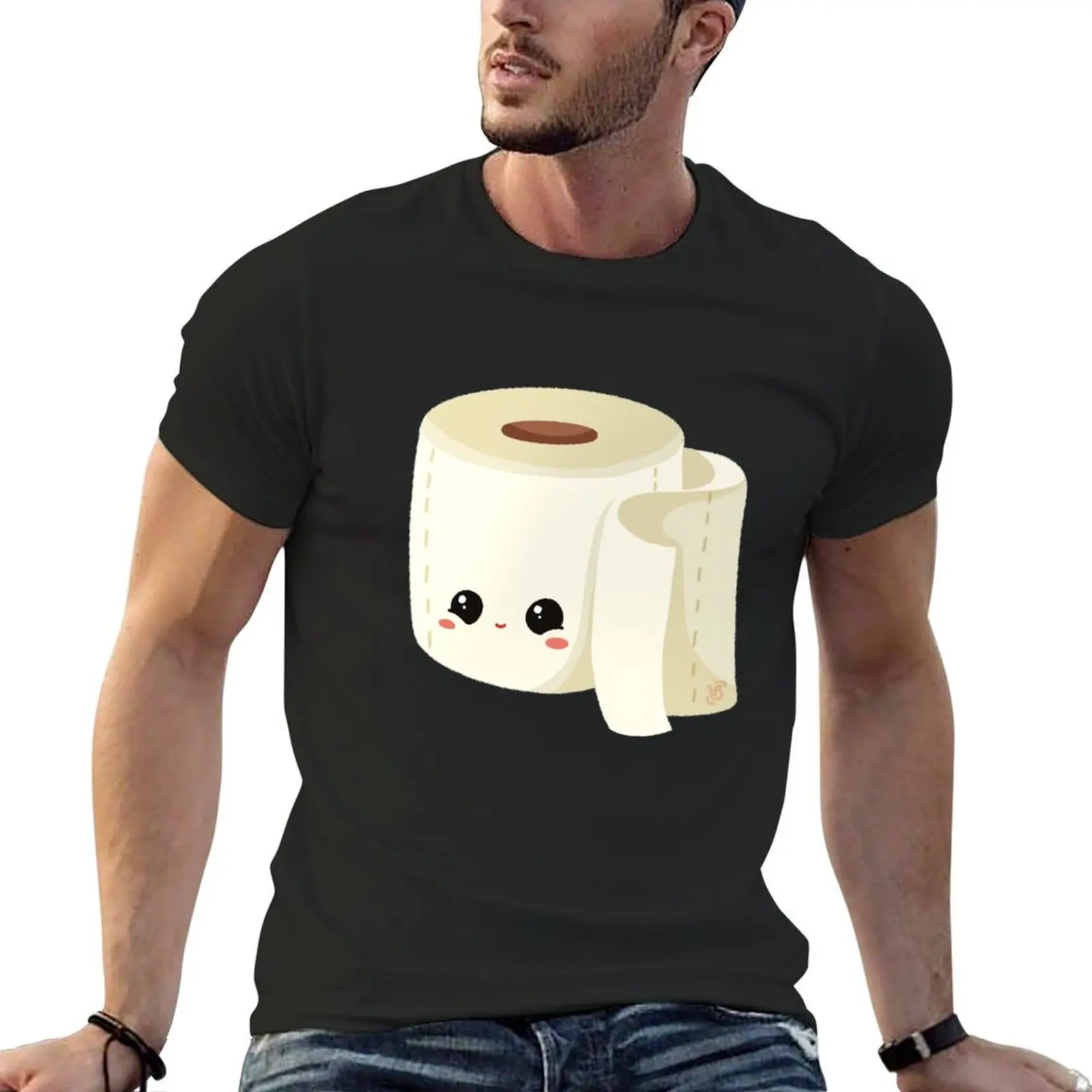 Kawaii Toilet Paper T-Shirt blacks topping cotton graphic tees big and tall t shirts for men