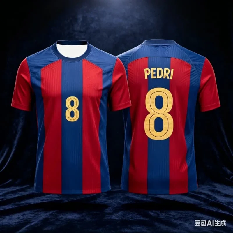 Men Barcelona Pedri No.8 Home Football Jersey, Quick Dry