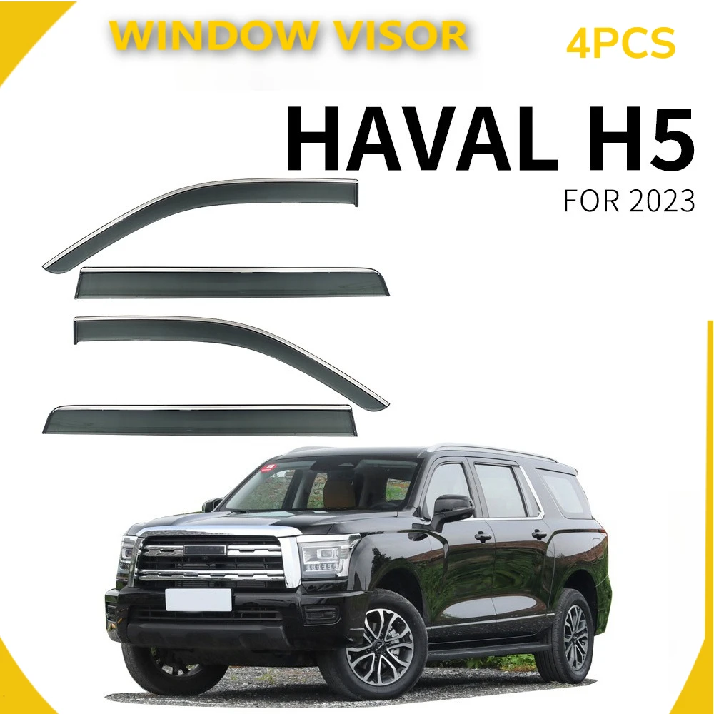 4PCS Chrome Window Visor Anti-scratch Wind Deflector For Haval H5 2023+