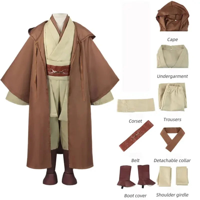 Obi-Wan Kenobi Cosplay Geüpgraded Volledige Set Exclusief Schoenen Kostuum Halloween Kostuum