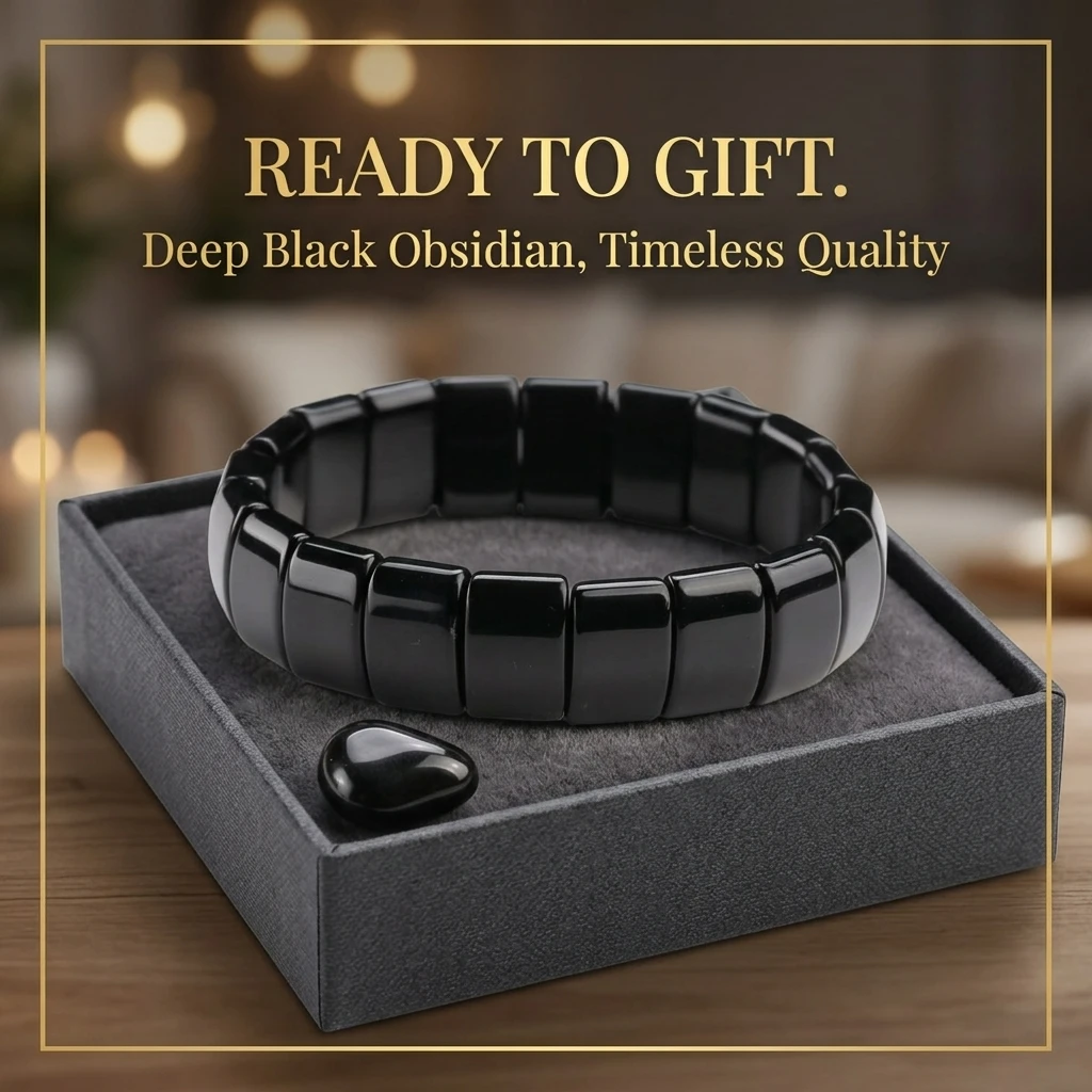 Natural Black Obsidian Tiger Eye Lapis Lazuli Stone Rectangle Tile Beads Stretch Bracelet Bangles Men Chakra Protection Gift
