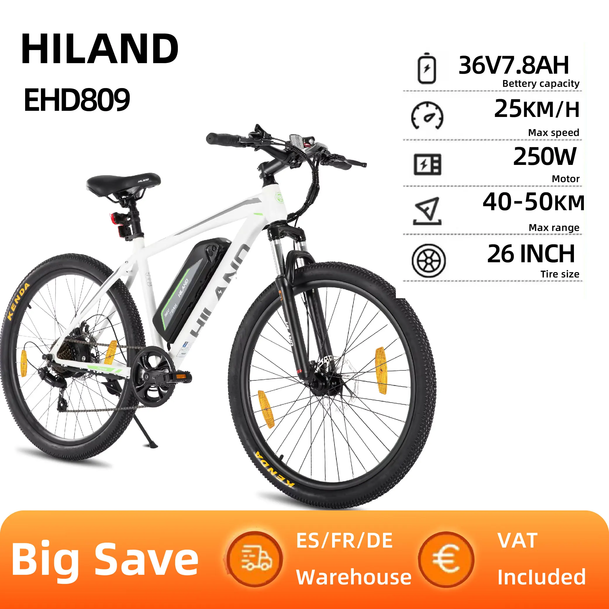 自転車本体 HILAND EHD809 26-inch Mountain Bike HILAND EHD 809 Electric Bike , 26Inch Electric Mountain Bike