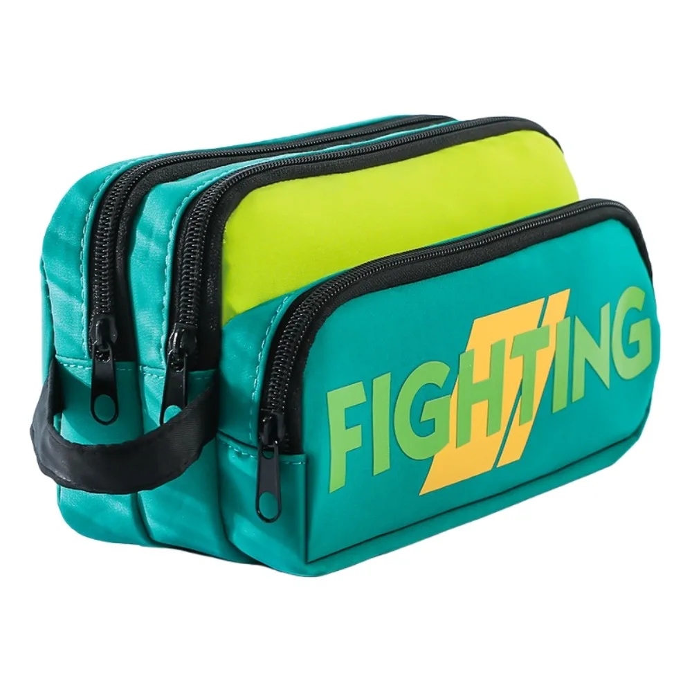 

Большая вместительная сумка-карандаш с английскими буквами, многослойная сумка для хранения канцелярских принадлежностей на молнии, ручной креативный пенал для ручек для мальчиков