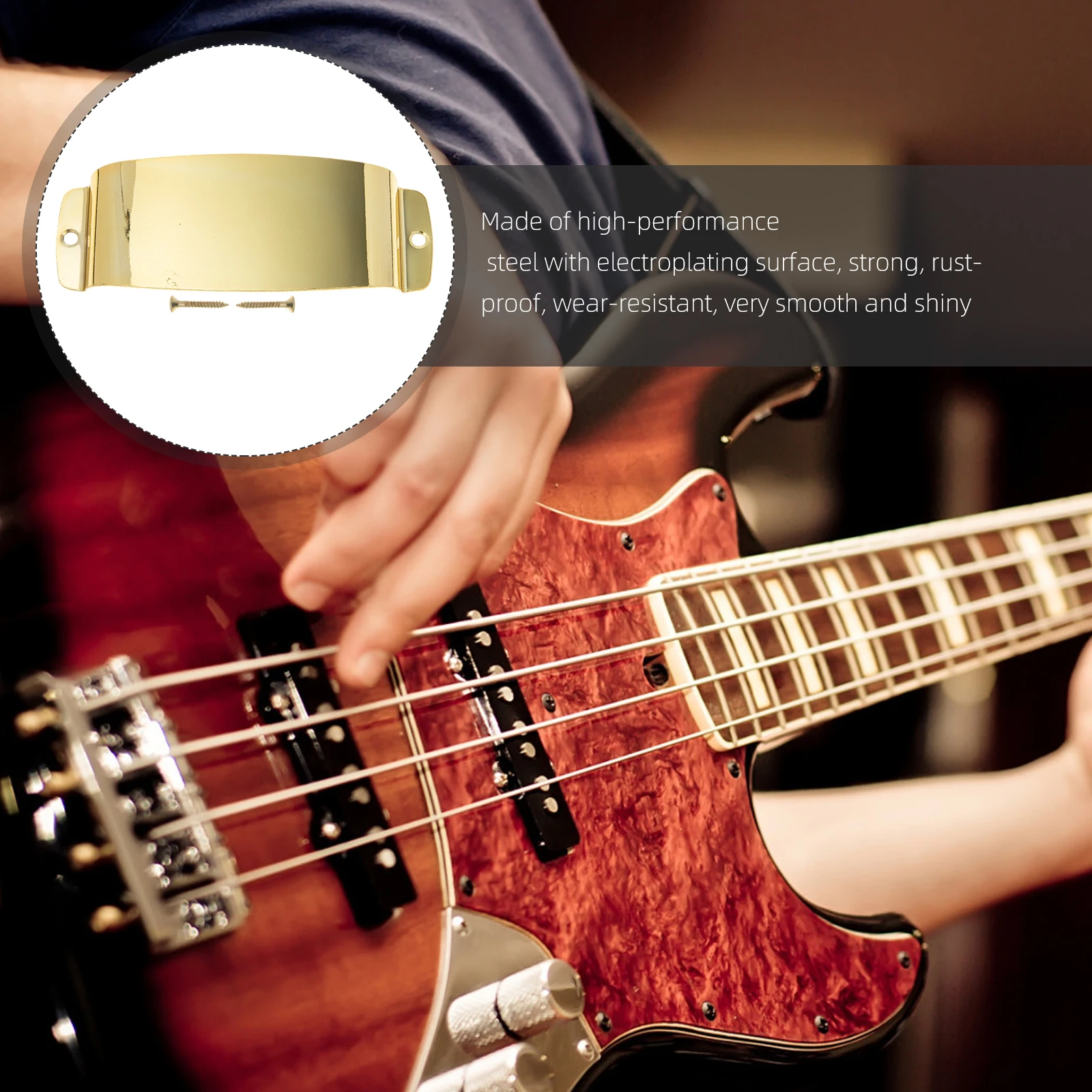 

Bass Bridge Protective Cover Metal Guitar Vintage Instrument Pickup Parts Covers for