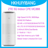 New ZTE 5G WiFi 6 AX3600 Home CPE MC888 SDX62 Dual Bands Wireless Router 5G NR NSA/SA 4G LTE CAT19 Sim Card WiFi Router Modem