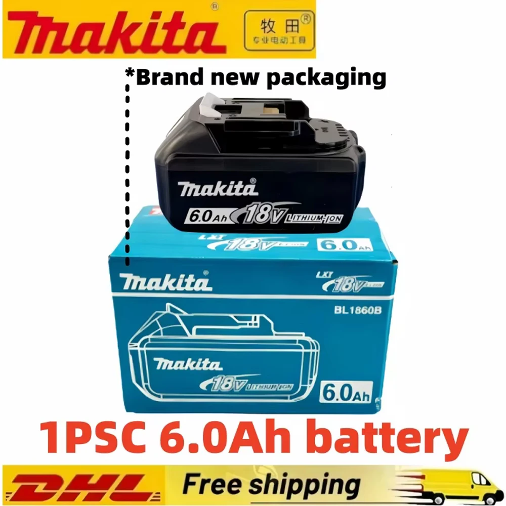 Originele Makita 18V batterij 6ah, met batterij-indicator Oplaadbare Makita-batterij, BL1830 BL1840 BL1850 Power Tool-batterij