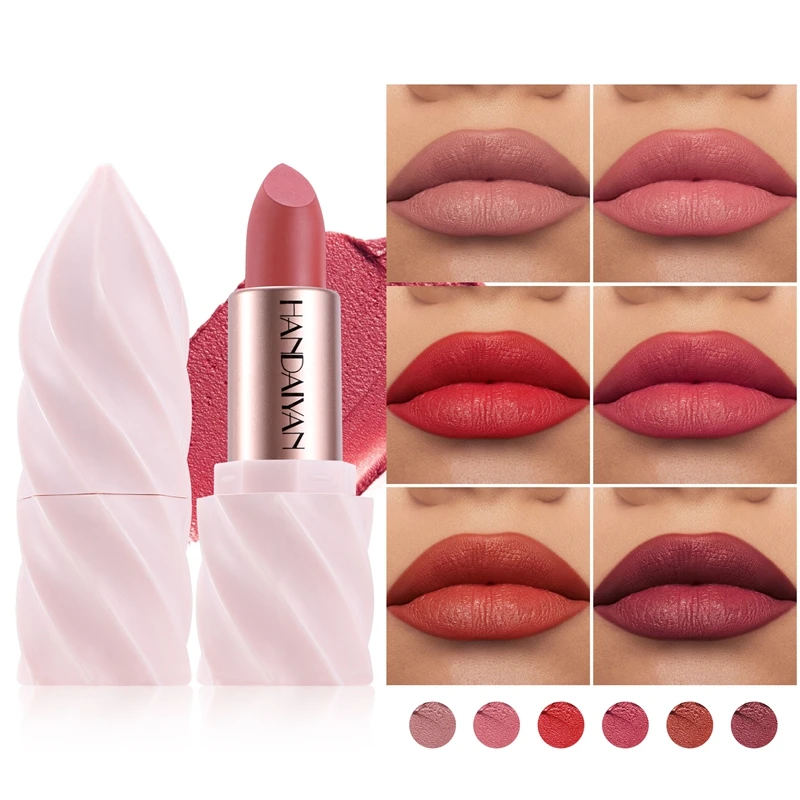 6 色ヌードベルベット口紅防水長期的な保湿唇スティック色褪せないセクシーなマット口紅リップグロス女性メイク