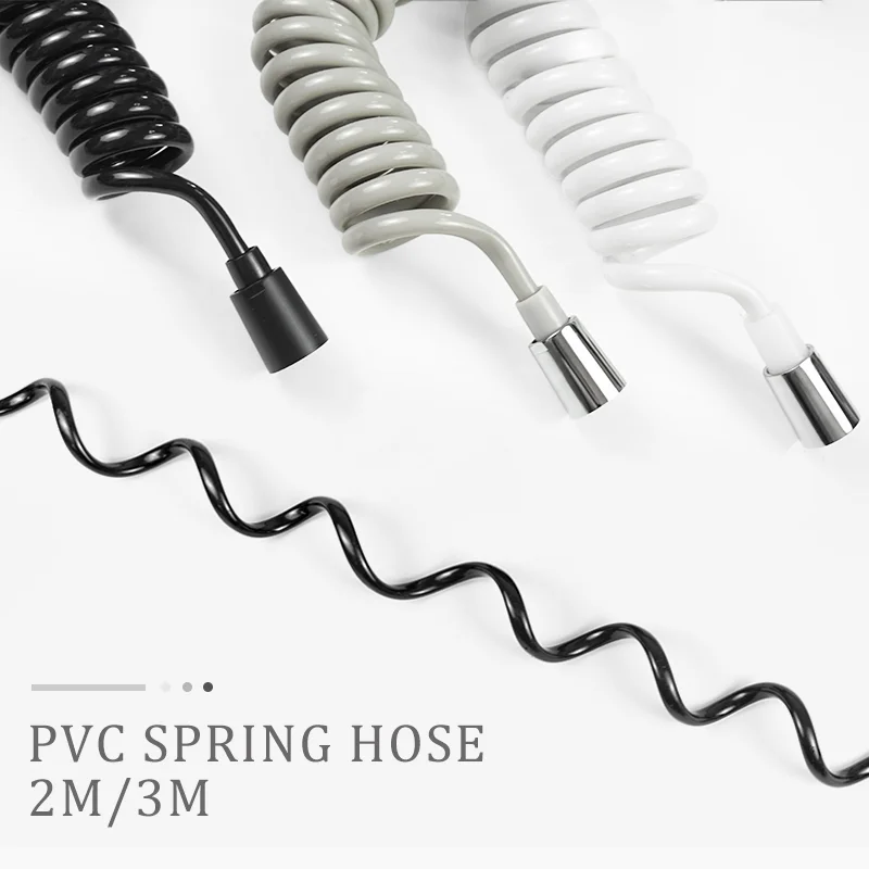 Bathroom Shower Accessories Hose 2M/3M Spring Hose Universal G1/2 Connection 1.5M PVC Hose Silver/Grey/Rose Gold/White/Black