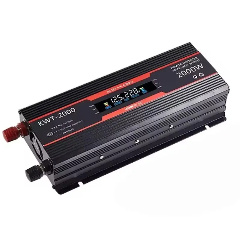A13E-Inverter 12V To 220V Solar Inverter 2000W Portable Voltage Transformer Auto Converter Car Power Inverter