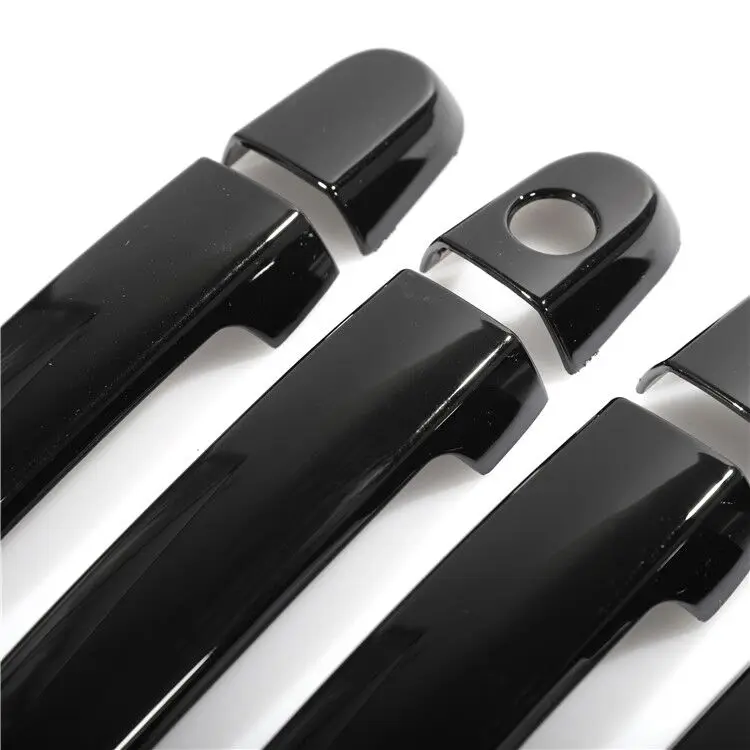 Funduoo For BYD F3  2007-2014 Glossy Black Chrome Car Door Handle Cover Trim Styling Accessories Overlay sticker