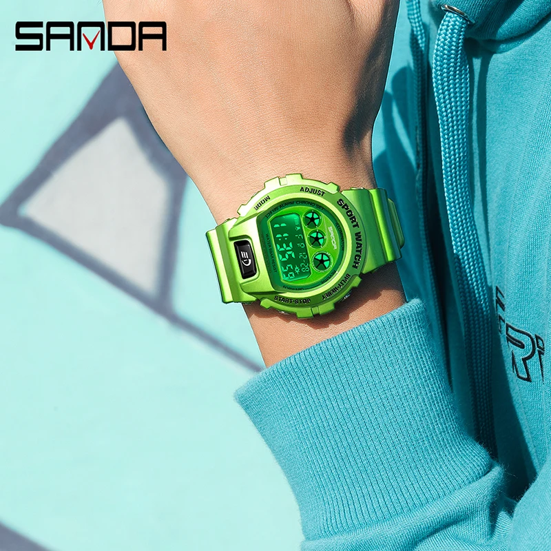 SANDA Fashion G Style Sports Watch Waterproof Military Watch Vibration Fashion LED Luminous Electronic Men Watch Reloj de hombre