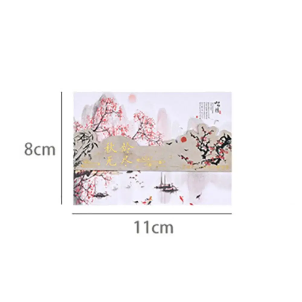 Retro 180Sheets Chinese Style Note Paper Flower Landscape Memo Reminder Paper Handheld Stationery Writing Notepad School