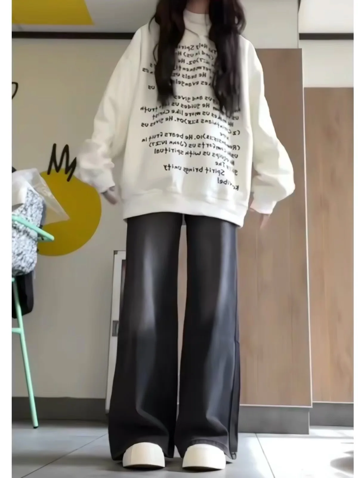Loose Wide Leg Denim Jeans for Women Casual High Waist Straight Leg Pants Black Grey Early Autumn New Style Student Loose Fit