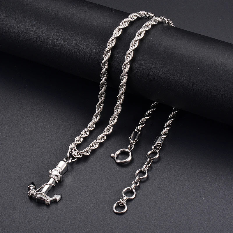 Fashion Stainless Steel Anchor Memorial Pendant Cremation Jewelry for Human Ashes Keepsake Urn Necklace Jewelry Free Engraving