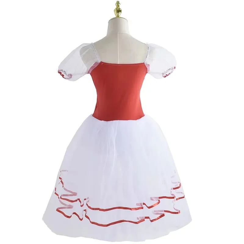 Nuevo tutú romántico Giselle trajes de Ballet niñas niño Velet vestido largo de tul vestido de bailarina de Skate vestido de coro de manga abombada