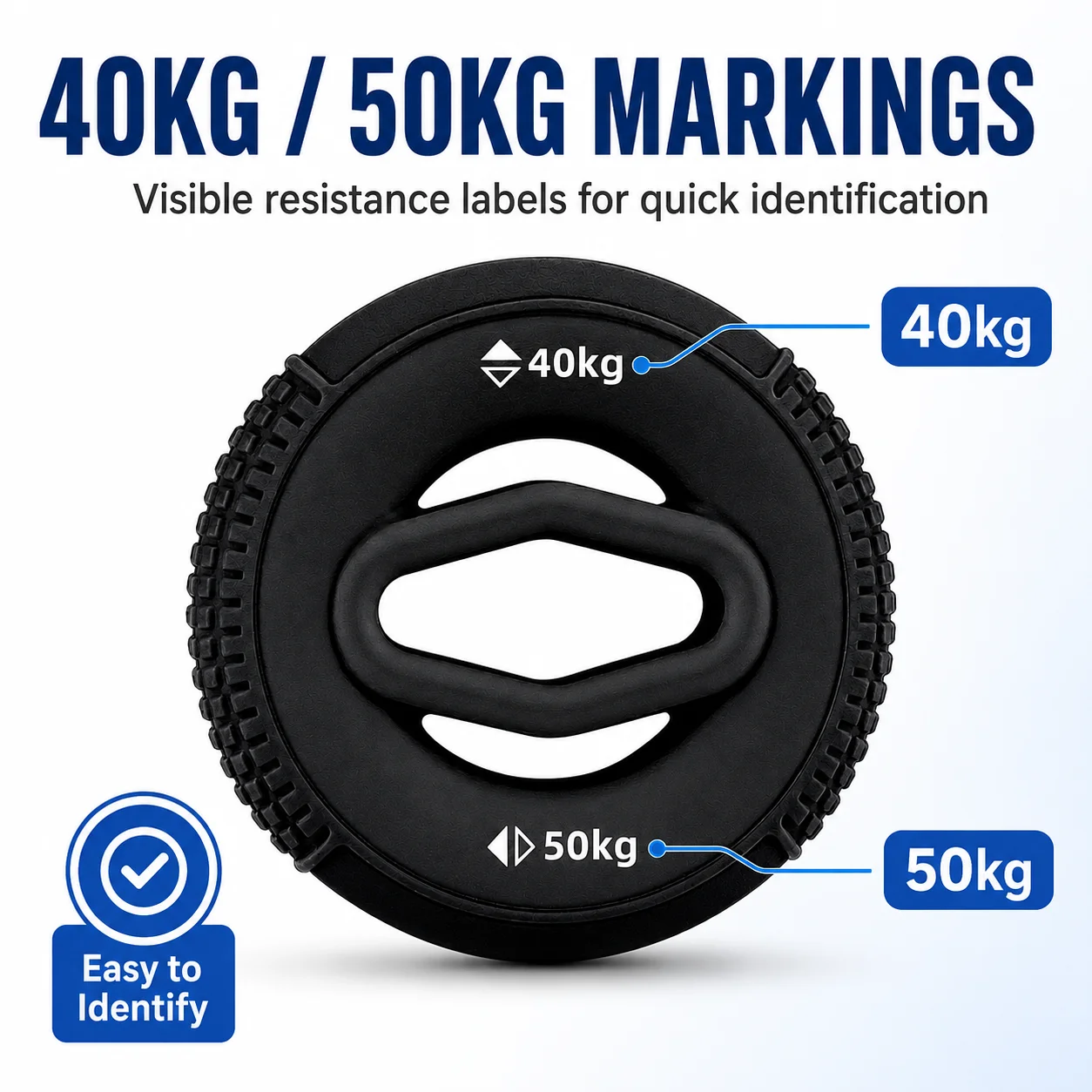 Grip Strength Ring, Silicone Hand Grip Exerciser 40kg 50kg Resistance Trainer for Hand Wrist Forearm Finger Strength Training