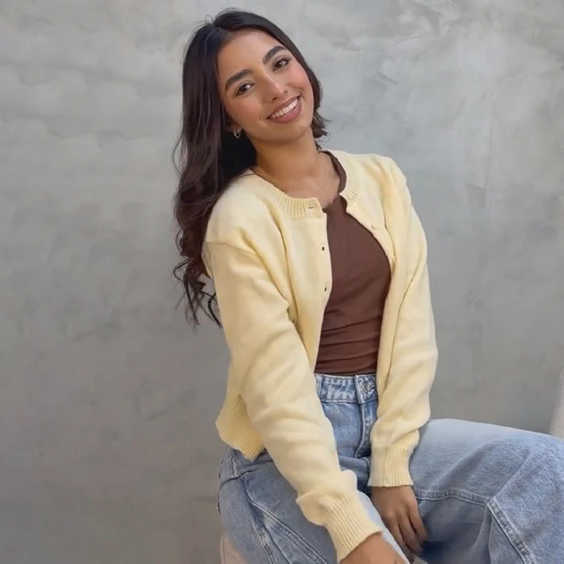 Thumbnail 4 - #22 Trending Womens Cropped Knit Sweaters Right Now