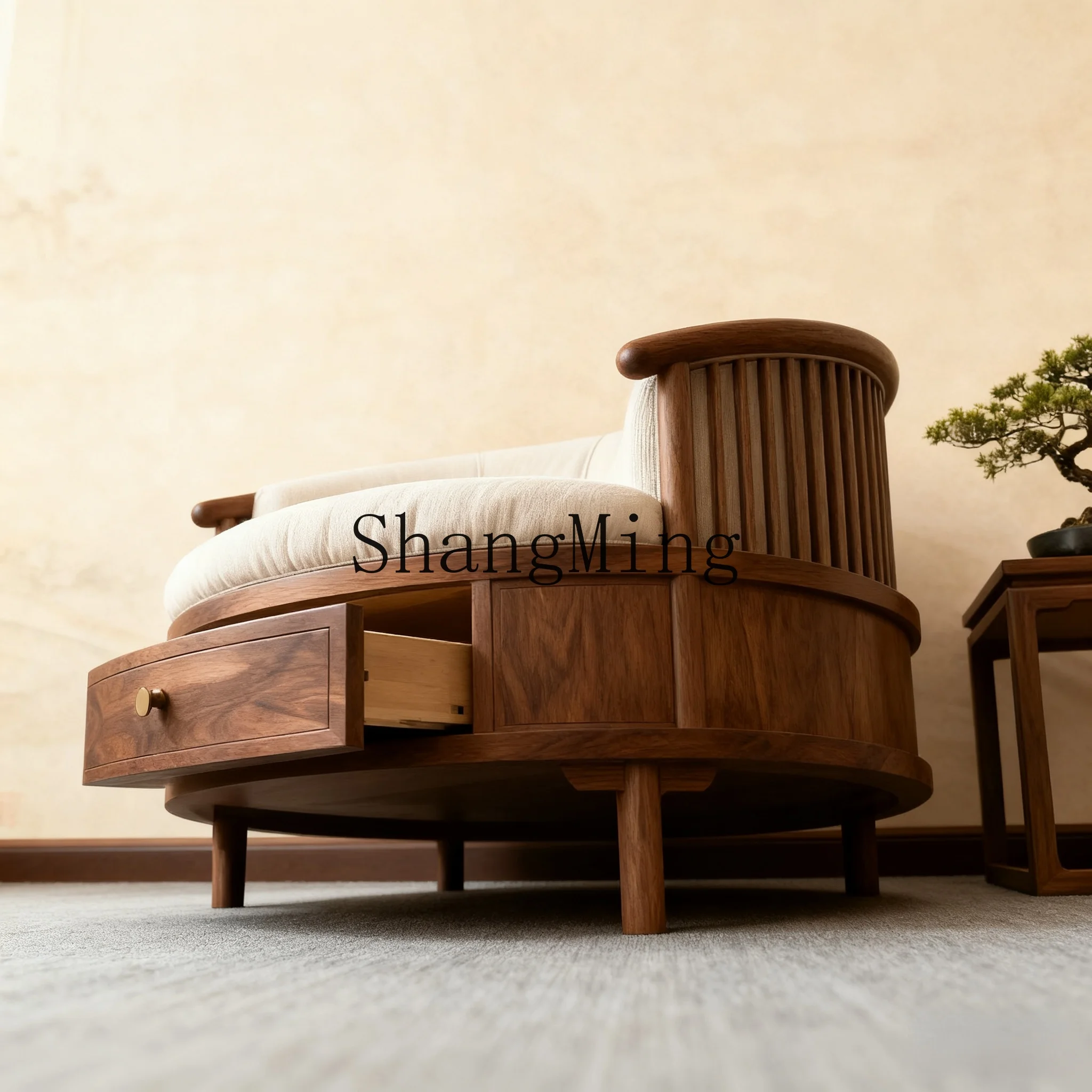 

FG curved back casual sofa chair with drawers hotel clubhouse living room