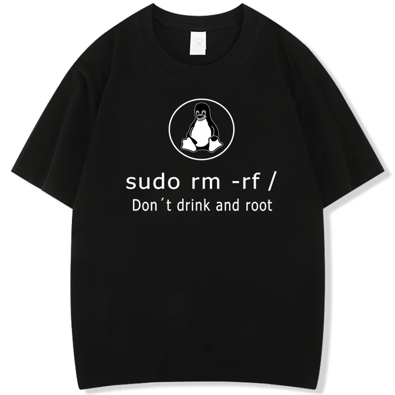 Programmer Coding T-Shirt 'rm-rf' Force Delete Command Creative Geeks Short Sleeve Men's Summer Shirt for Coders And Tech Enthus