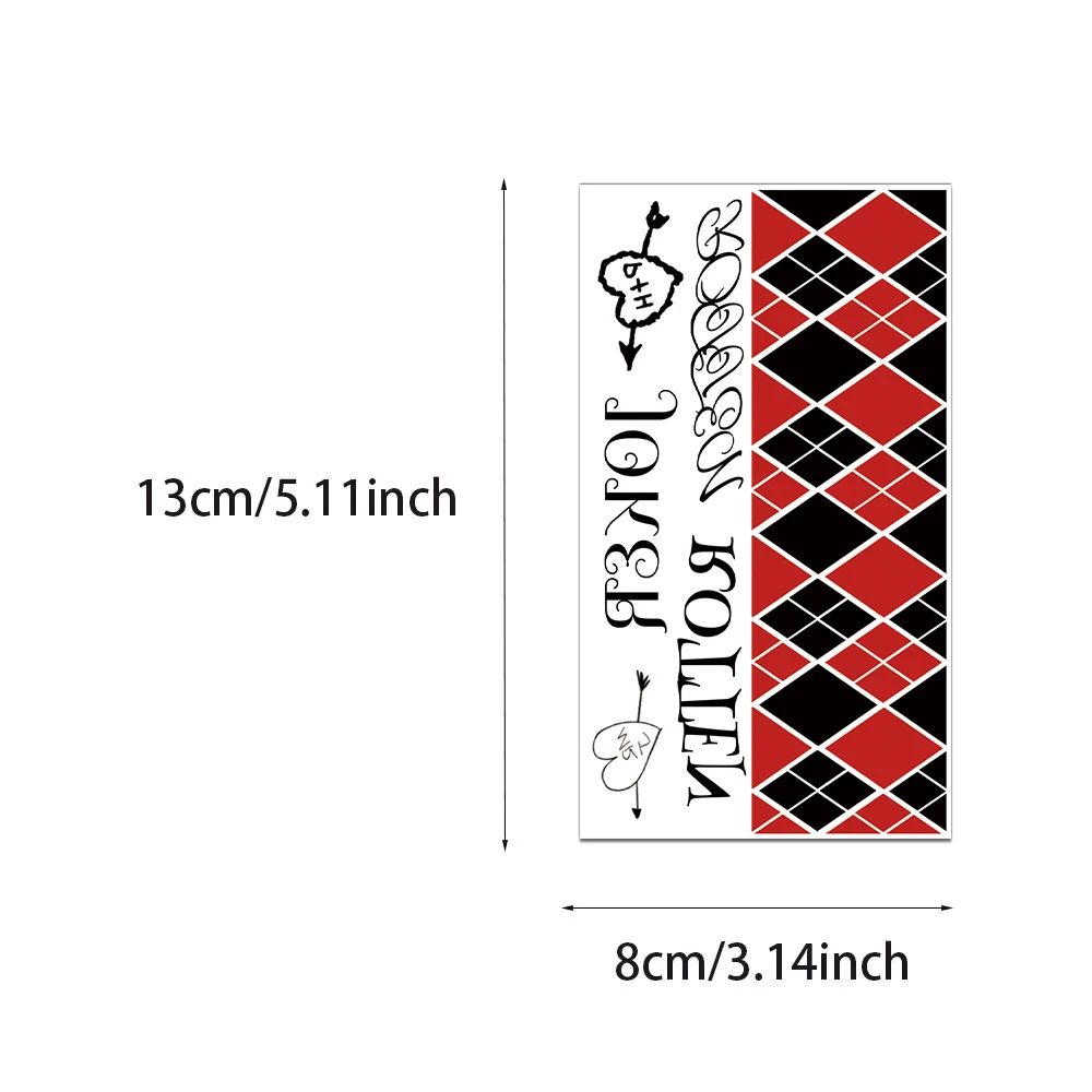 10 個クリエイティブピエロタトゥーステッカー、シンプル、防水、耐久性、ハンドバックギフト、パーティーパーティーフェイスステッカー、装飾