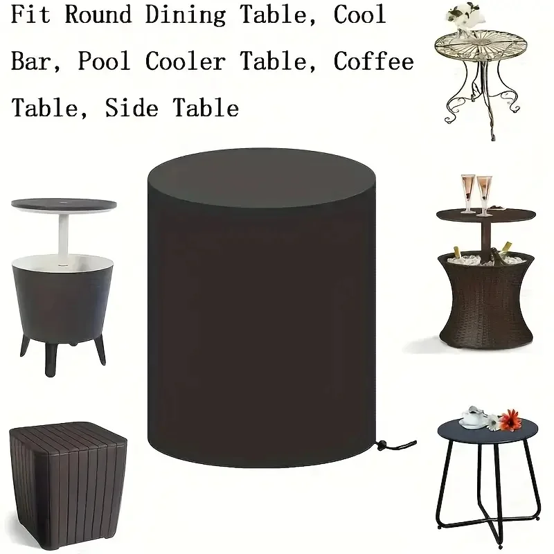 غطاء طاولة منسوج للاستخدام الخارجي، غطاء طاولة للفناء، غطاء طاولة خارجي، طاولة طعام مستديرة مناسبة، بارد بار، طاولة تبريد حمام السباحة