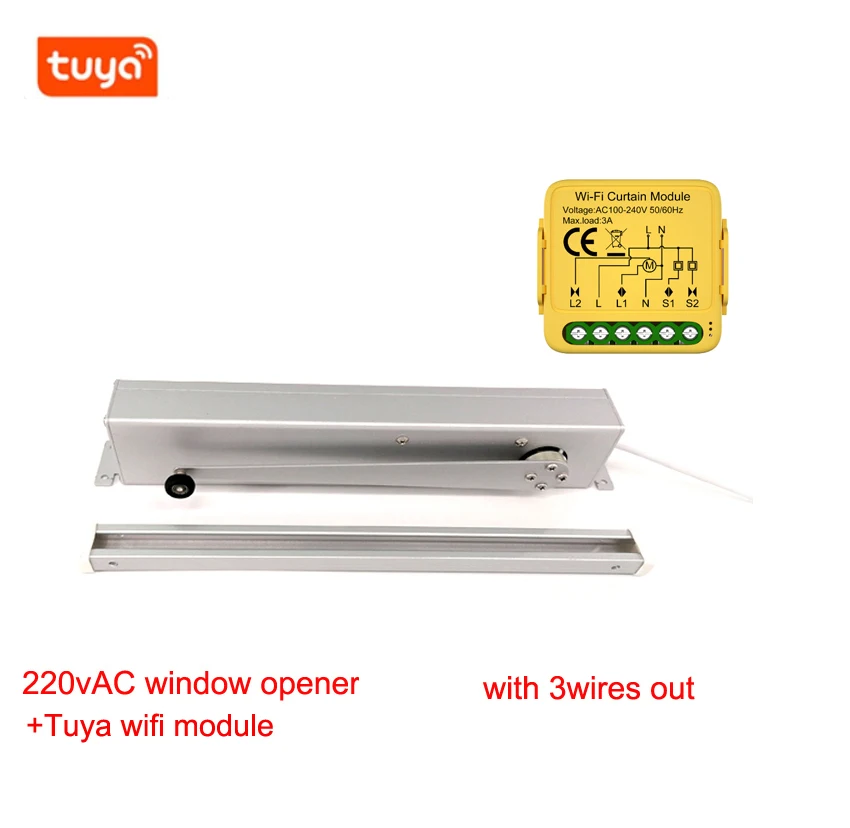 tuya wifi or tuya zigbee 220VAC Automatic Casement window drive opener Skylight motor Actuator Greenhouse Drive window operator