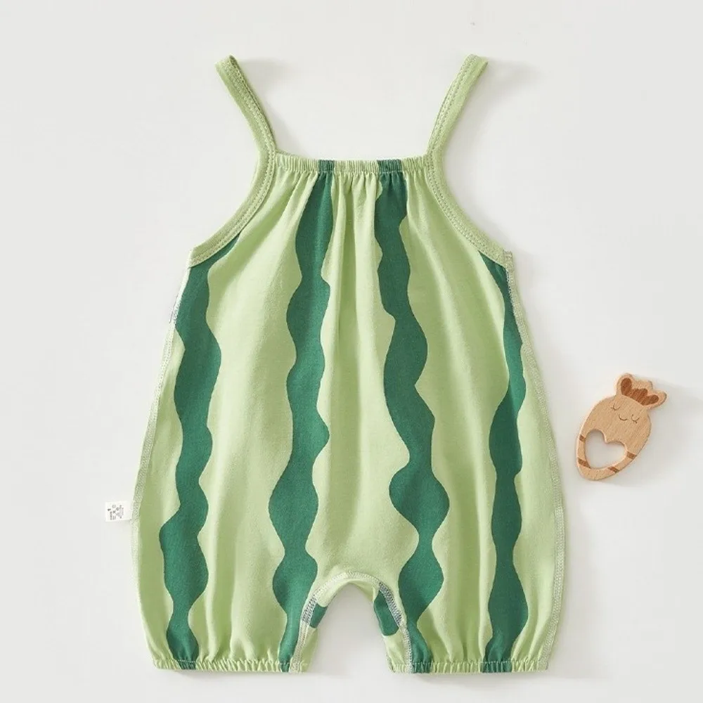 Sweet Watermelon Printed Baby Rompers Loose-Fitting Non-Sticky One-Piece Outfits Baby Clothing Summer